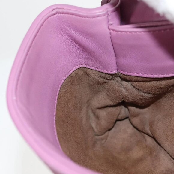 BOTTEGA VENETA INTRECCIATO Chain Shoulder Bag Leather Purple Auth 132823V - Picture 12 of 16